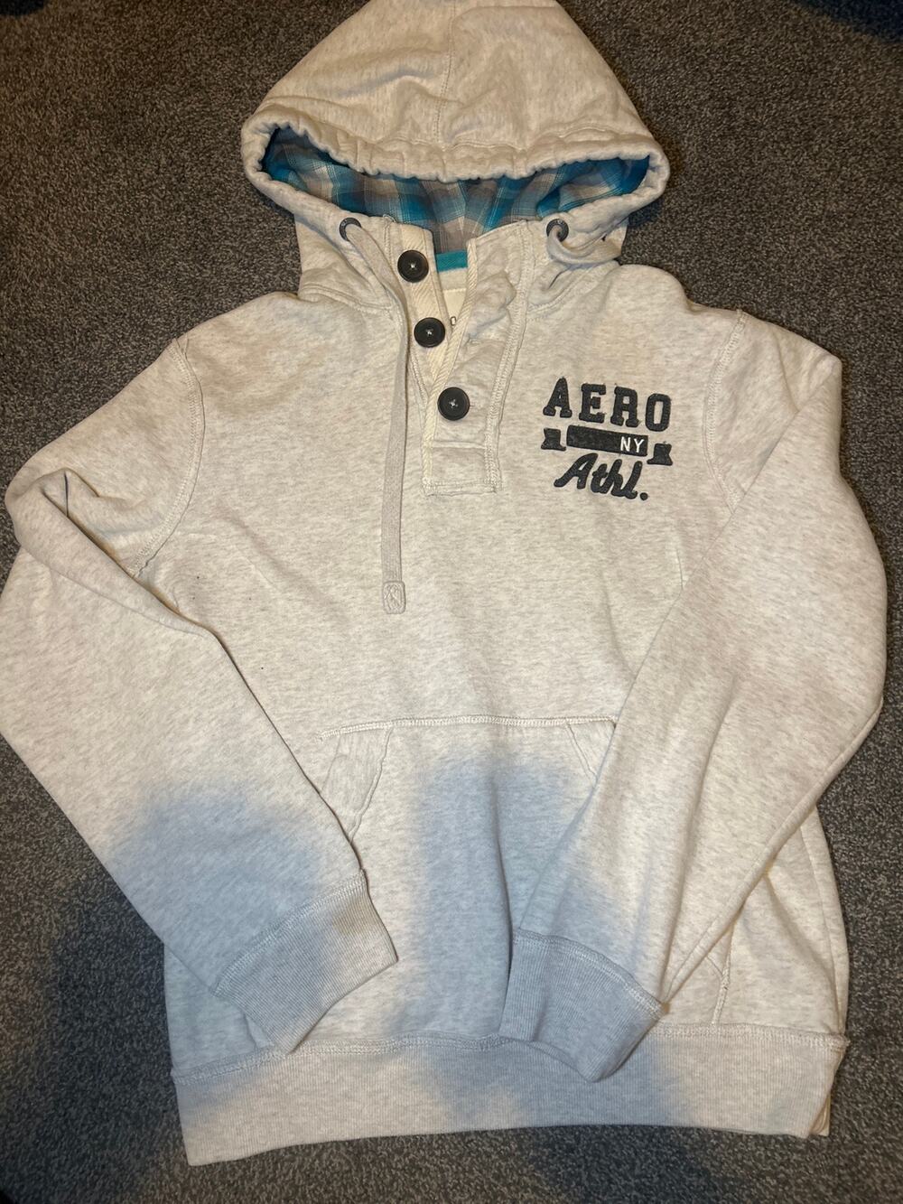 Vtg Y2K Aeropostale Aero NY Athletics Hoodie Button Up medium men’s